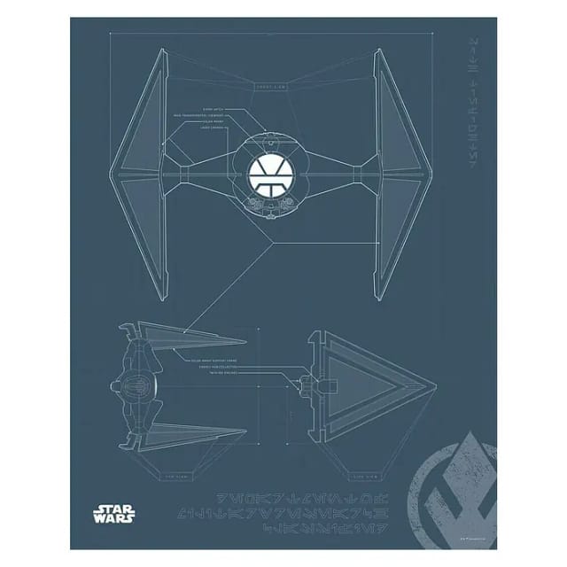 Disney Poster Star Wars Tie Fighter Dunkelblau 30 x 40 cm 611683
