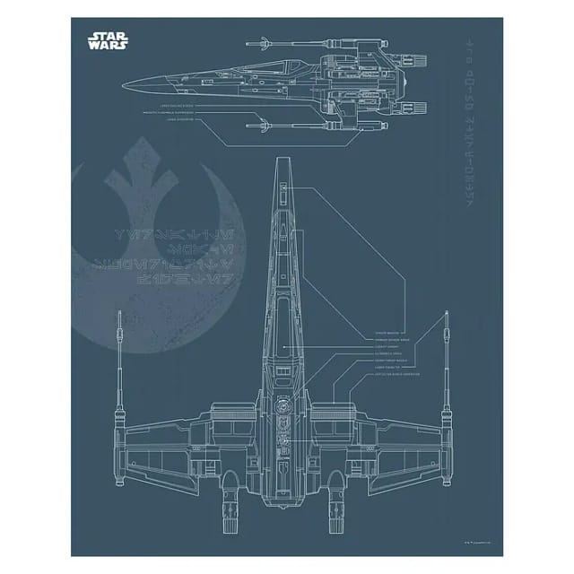 Disney Poster Star Wars X-Wing Dunkelblau 40 x 50 cm 611686