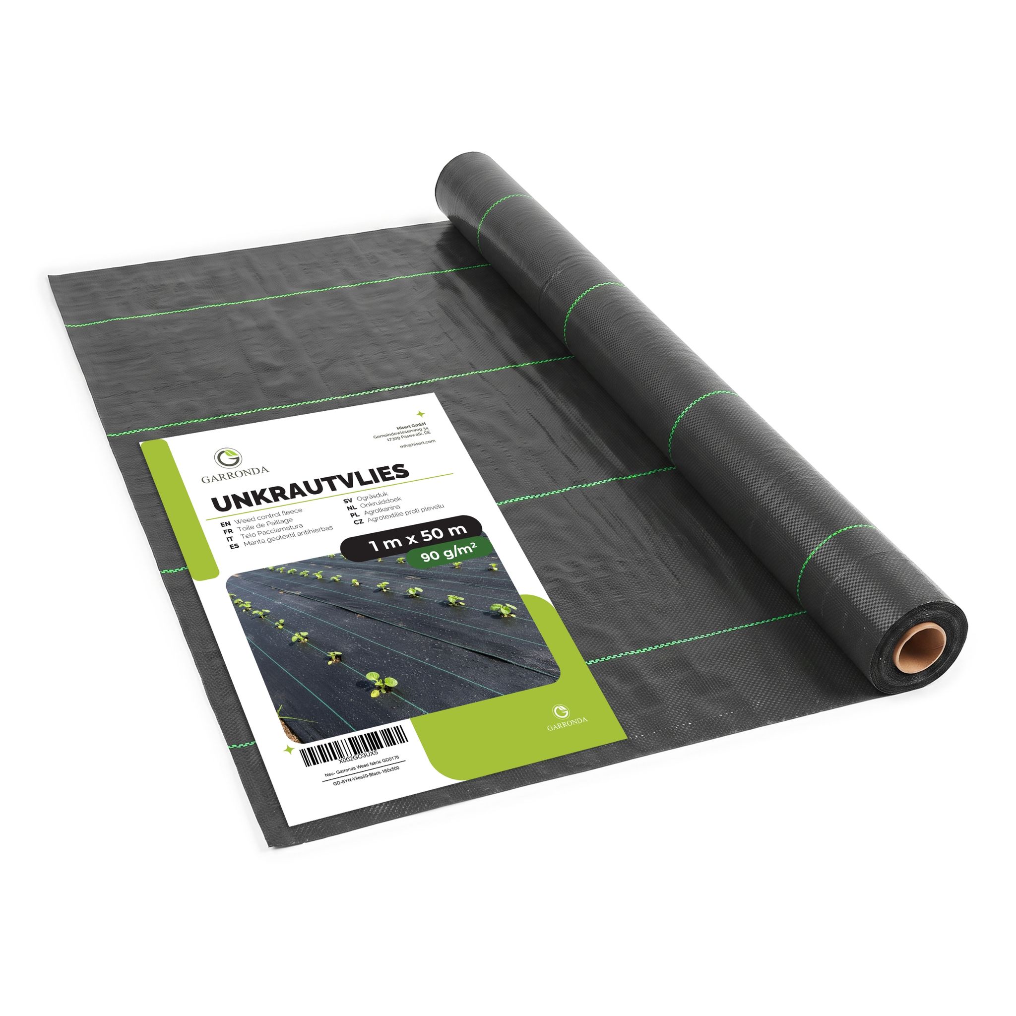 Garronda 90 G/m² 1 X 50 M 50m² Unkrautvlies Pp Gewebe Gartenvlies Gd-0193