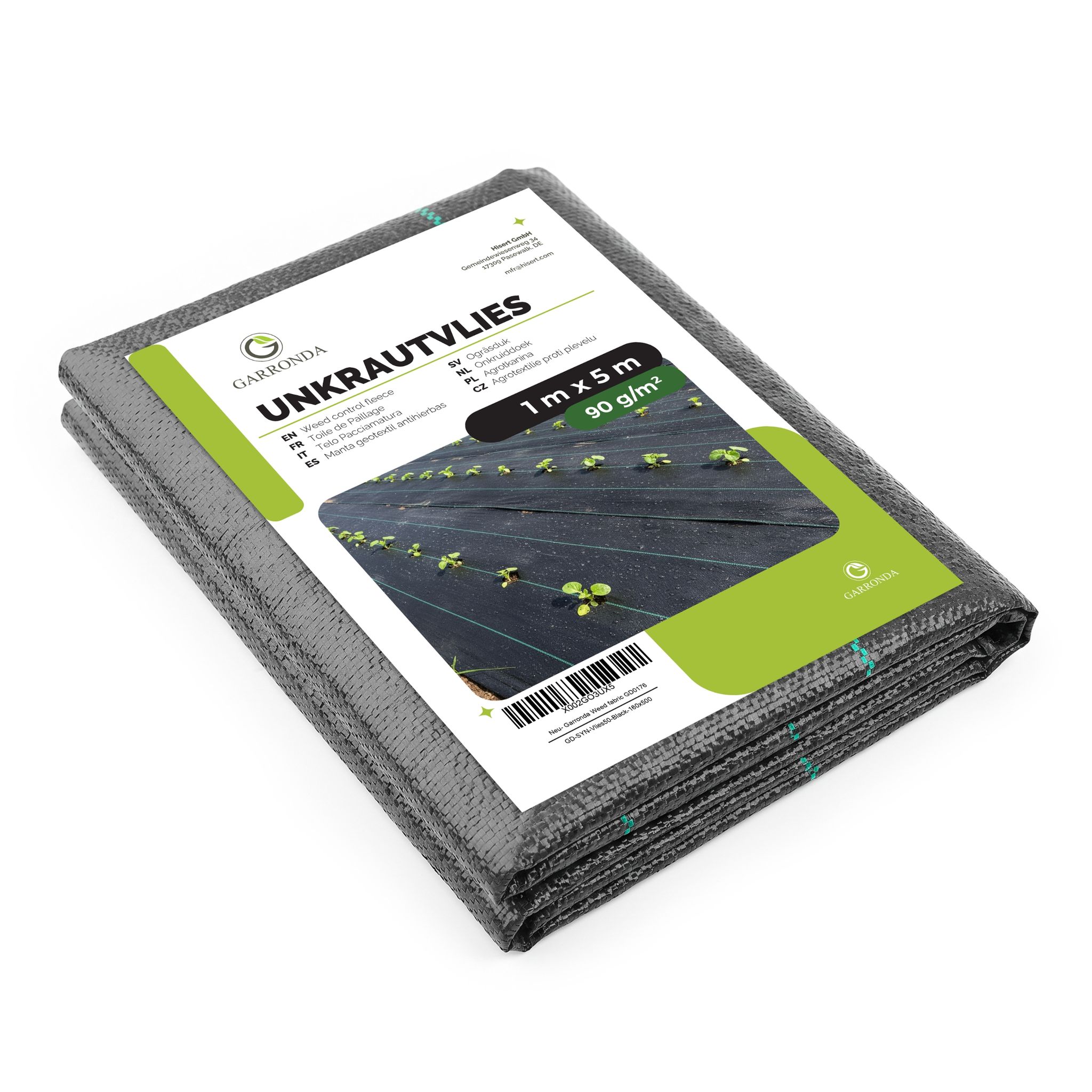 Garronda 90 G/m² 1 X 5 M 5m² Unkrautvlies Pp Gewebe Gartenvlies Gd-0193
