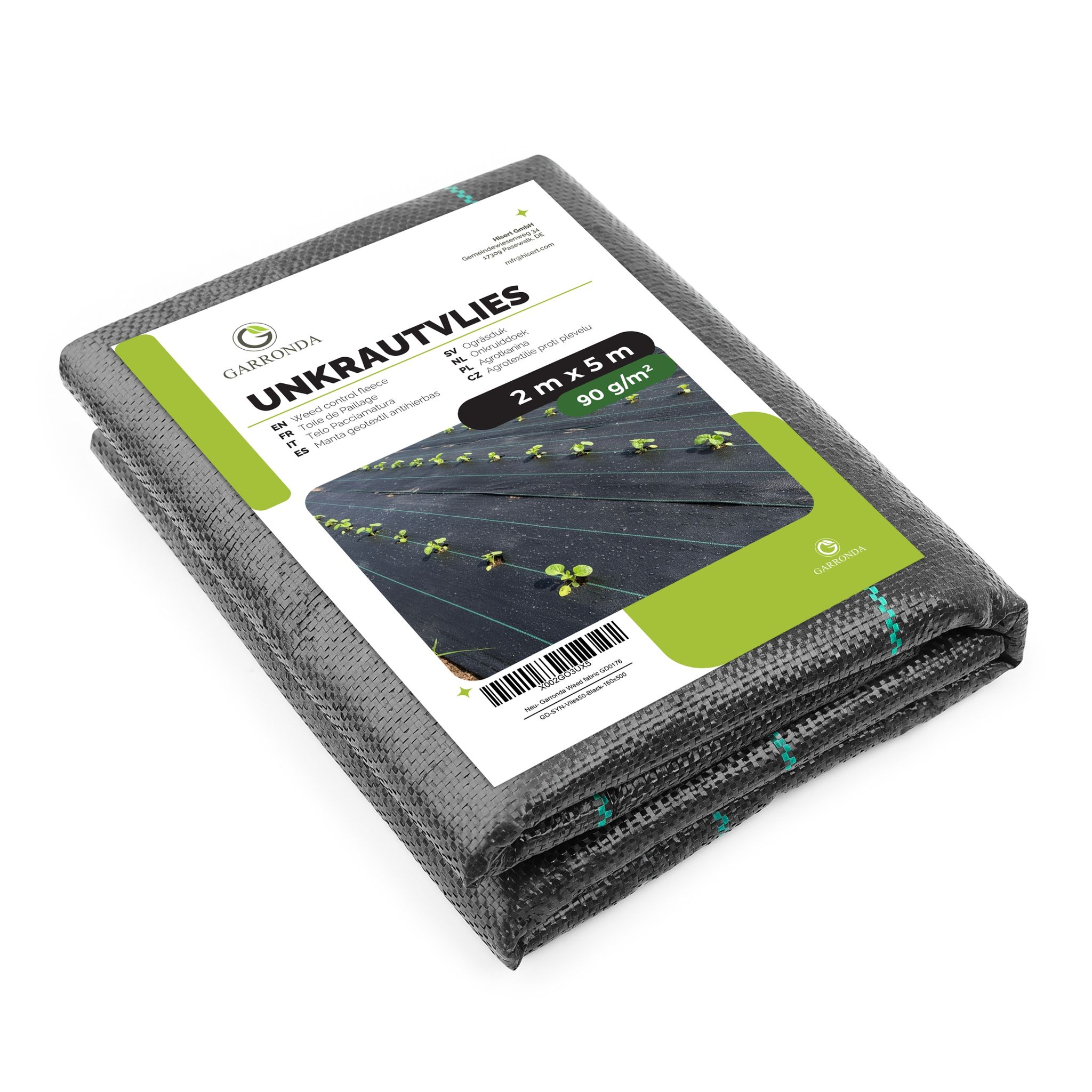 Garronda 90 G/m² 2 X 5 M 10m² Unkrautvlies Pp Gewebe Gartenvlies Gd-0193