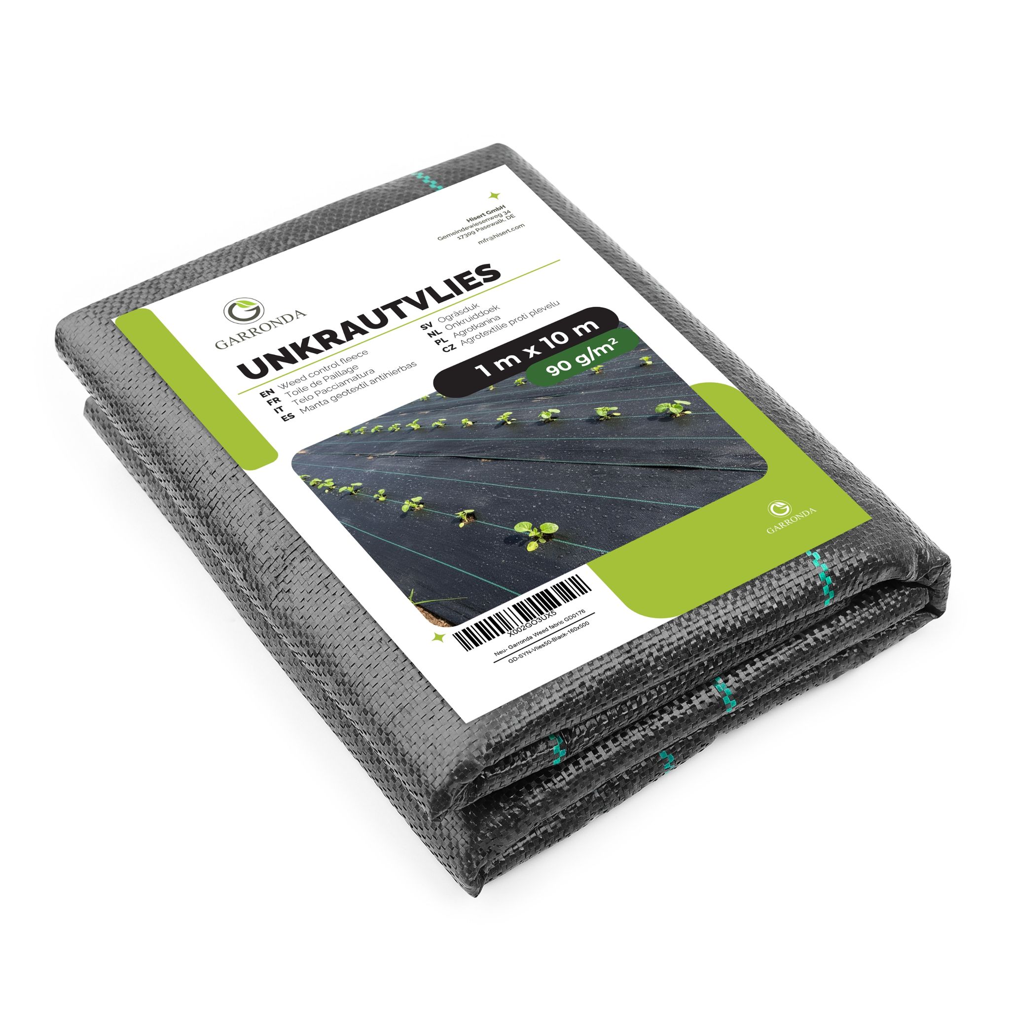 Garronda 90 G/m² 1 X 10 M 10m² Unkrautvlies Pp Gewebe Gartenvlies Gd-0193