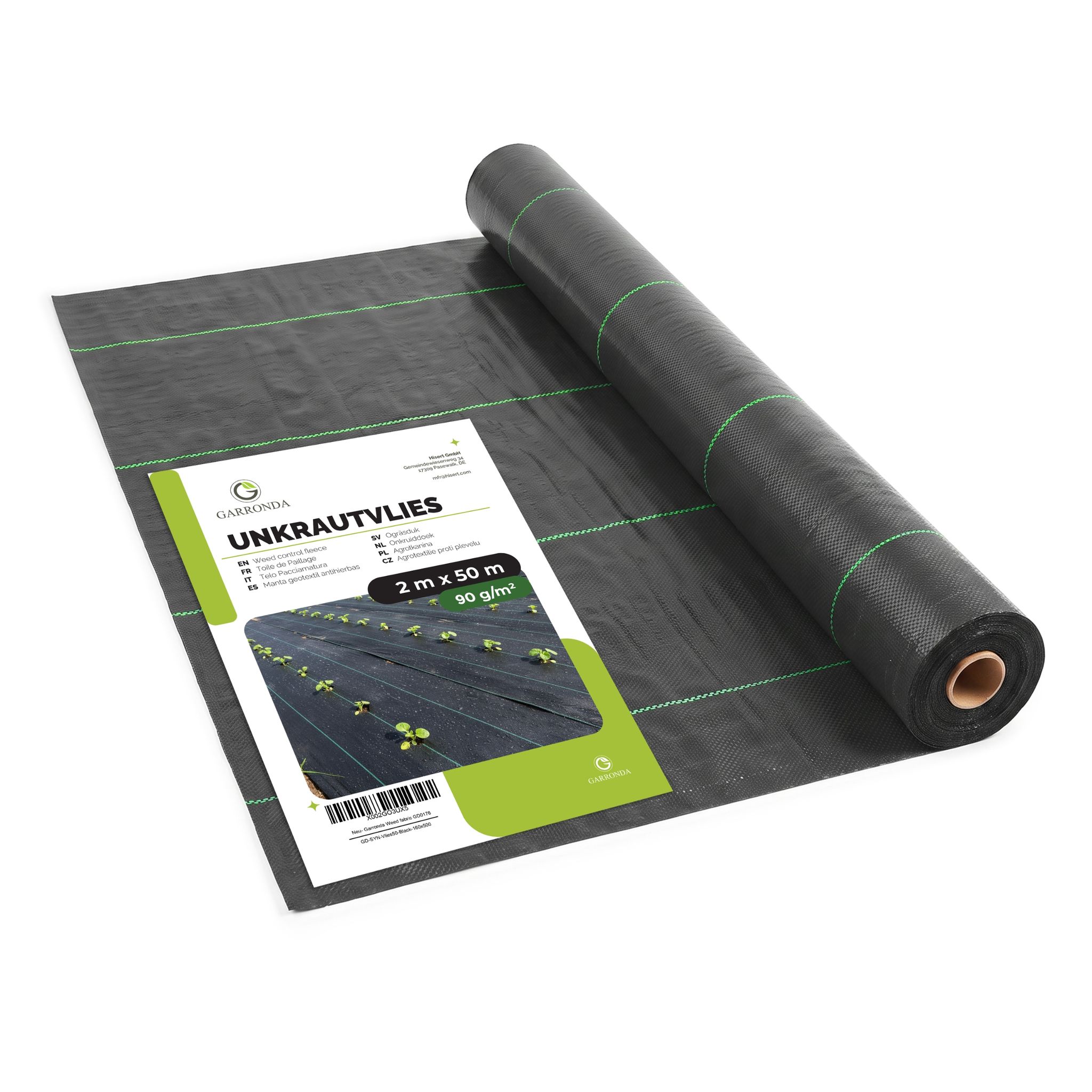 Garronda 90 G/m² 2 X 50 M 100m² Unkrautvlies Pp Gewebe Gartenvlies Gd-0193