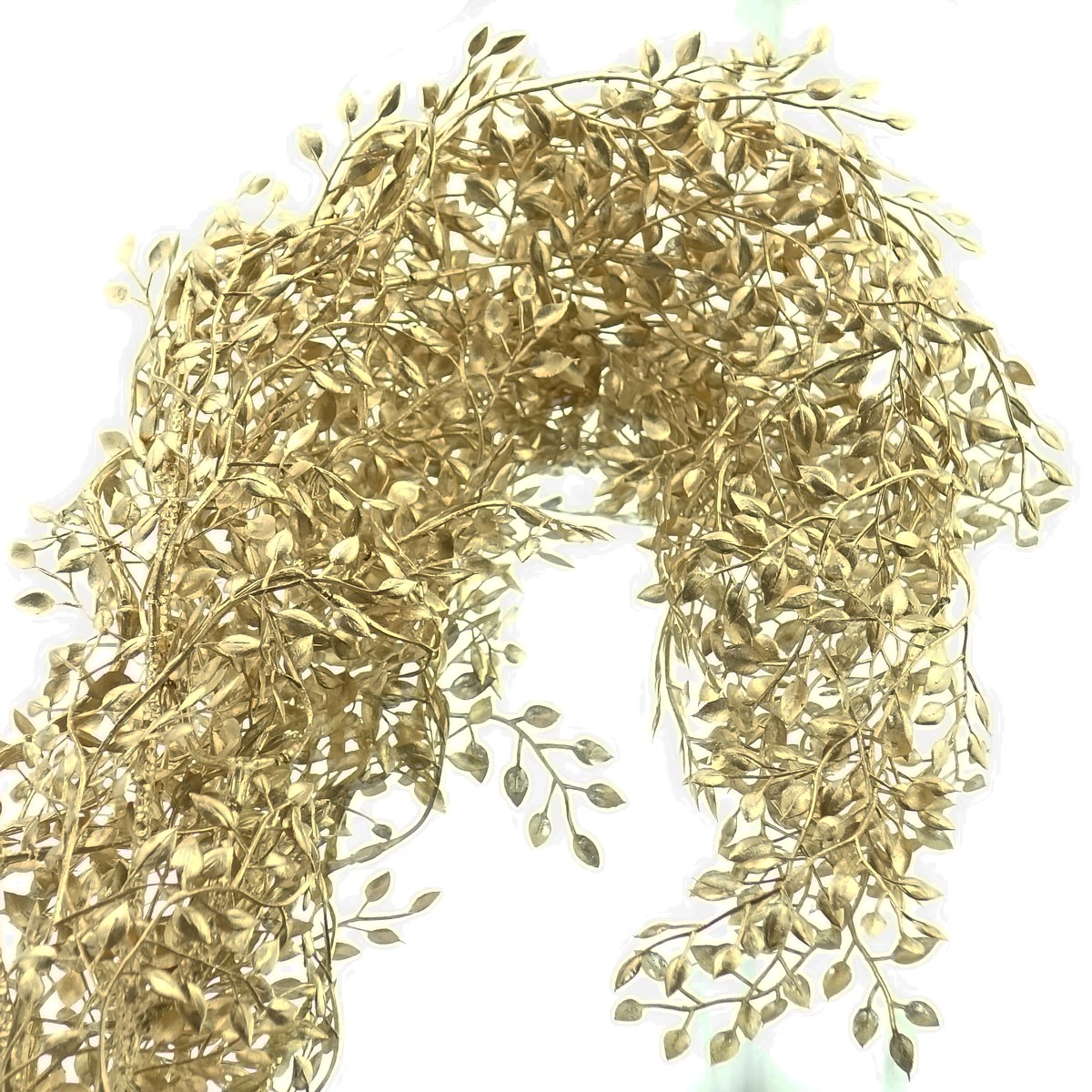 Weihnachtsdeko Miniblattzweig Goldfarben 103 Cm - Kunstpflanze
