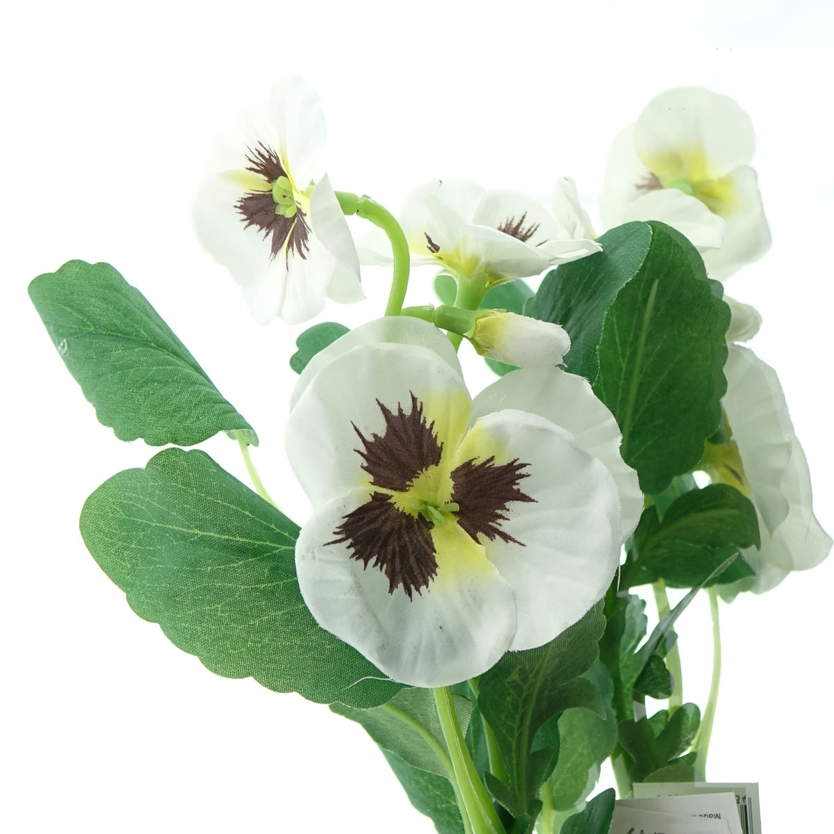 Gasper Stiefmütterchen Weiß Mit Auge 34 Cm - Kunstblumen