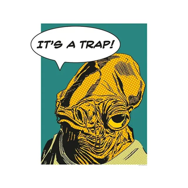 Disney Poster Star Wars Ackbar Ockergelb und Petrolblau 40 x 50 cm 611678