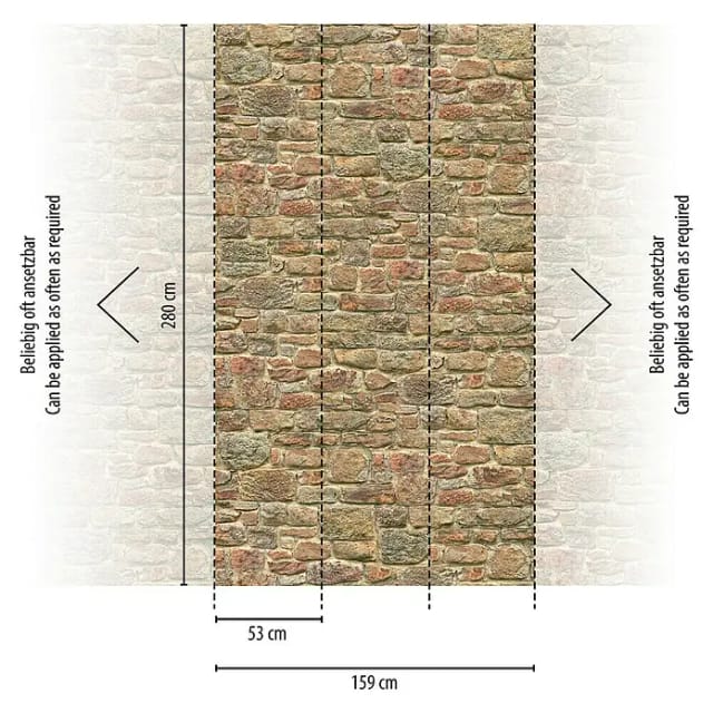 Livingwalls Fototapete Stein-Optik Orange Rot und Braun 159 x 280 cm AS-393181