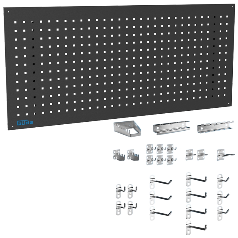Güde Lochwand Gl 1200 Eco Line 1200 X 600 Mm Lochmatrix 9 X 9 Mm 38 X 38 Mm Stanzung 28-tlg. Werkzeughalter-set