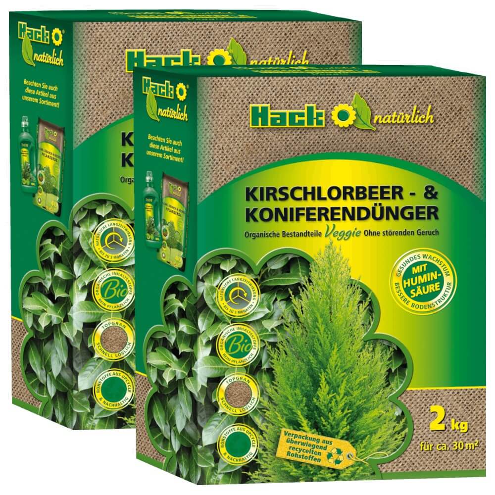 Hack-bio Kirschlorbeer- & Koniferendünger 4 Kg Kirschlorbeerdünger Lorbeer Konif