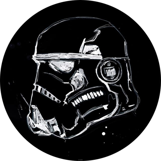Disney Selbstklebende Runde Tapete Star Wars Stormtrooper Schwarz-Weiß Ø 128 cm 612021