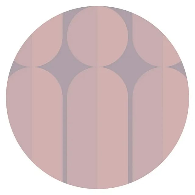 Sanders & Sanders Selbstklebende Runde Tapete Bauhaus Rosa und Lila Ø 125 cm 611752