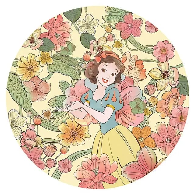 Disney Selbstklebende Runde Tapete Schneewittchen Multicolor Ø 125 cm 611720