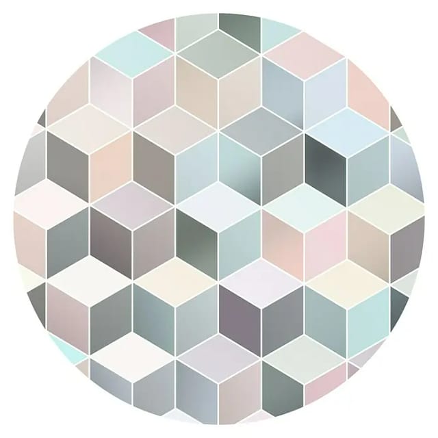 Sanders & Sanders Selbstklebende Runde Tapete Grafik Multicolor Ø 125 cm 611728