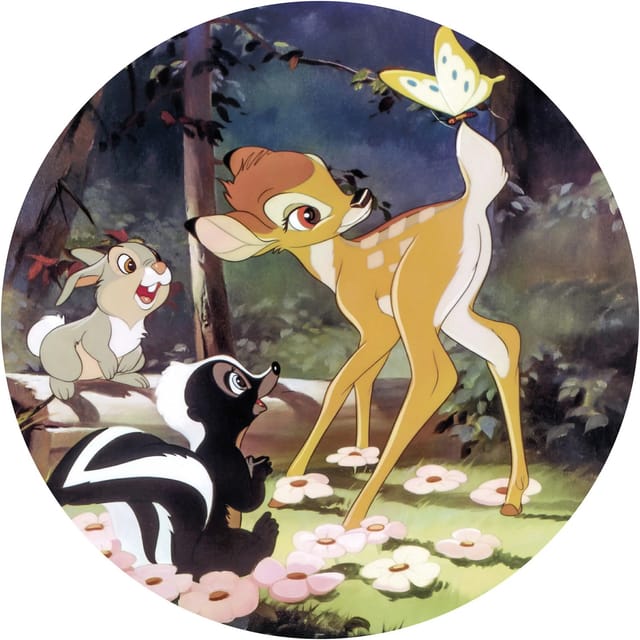 Disney Selbstklebende Runde Tapete Bambi-Schmetterling Multicolor Ø 128 cm 612730