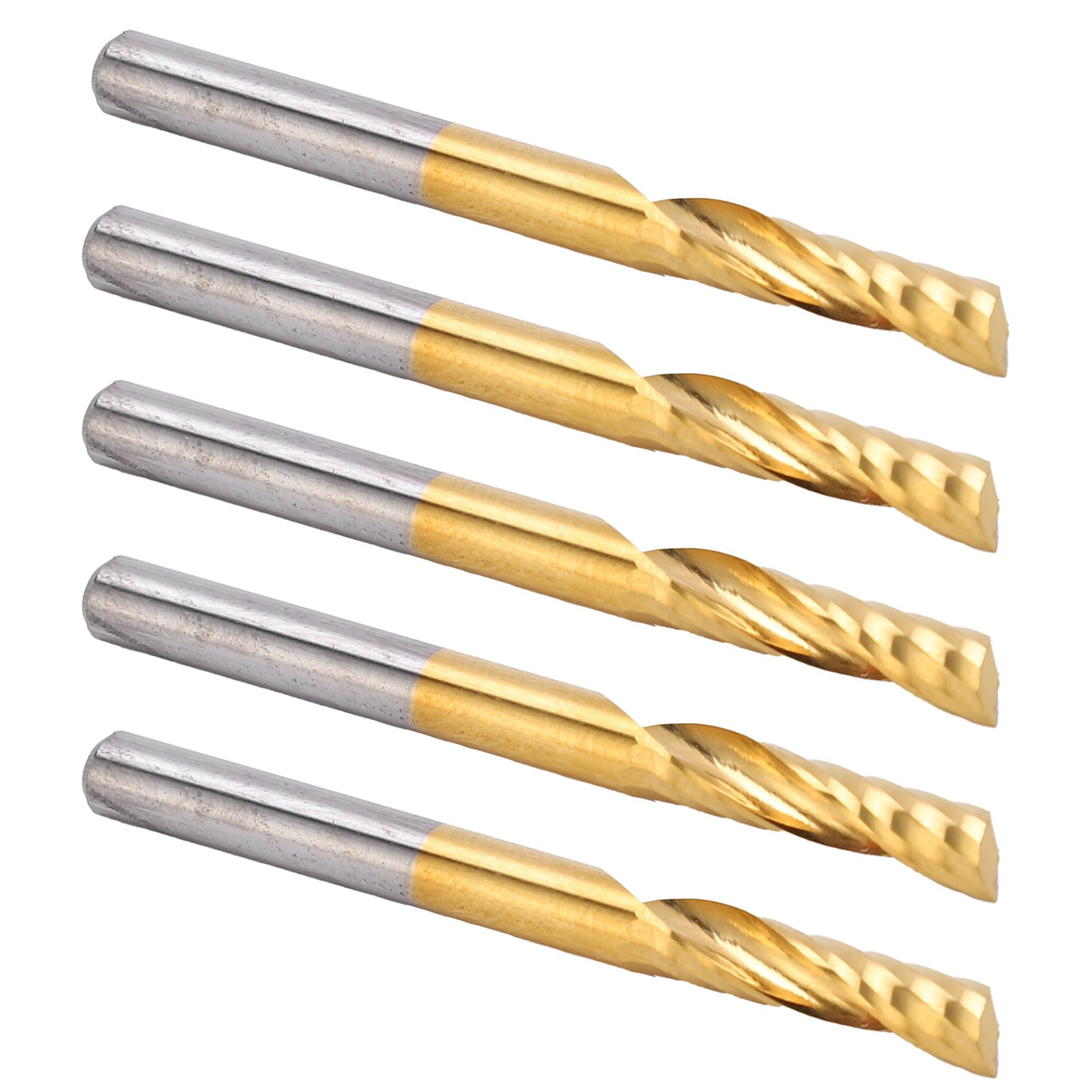 5-teiliges Cnc-fräser-set Mit Spiral-schaftfräsern Für Aluminiumbearbeitung, 4 X 17 X 45 Mm