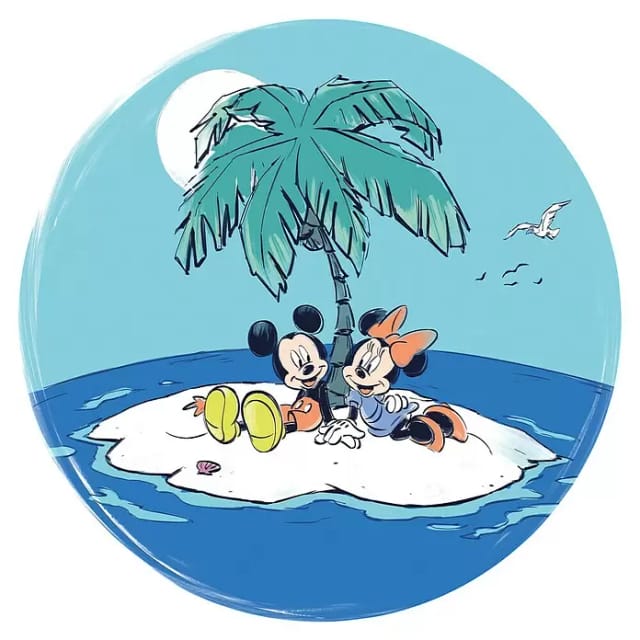 Disney Selbstklebende Runde Tapete Mickey & Minnie Mouse Blau Ø 128 cm 612754