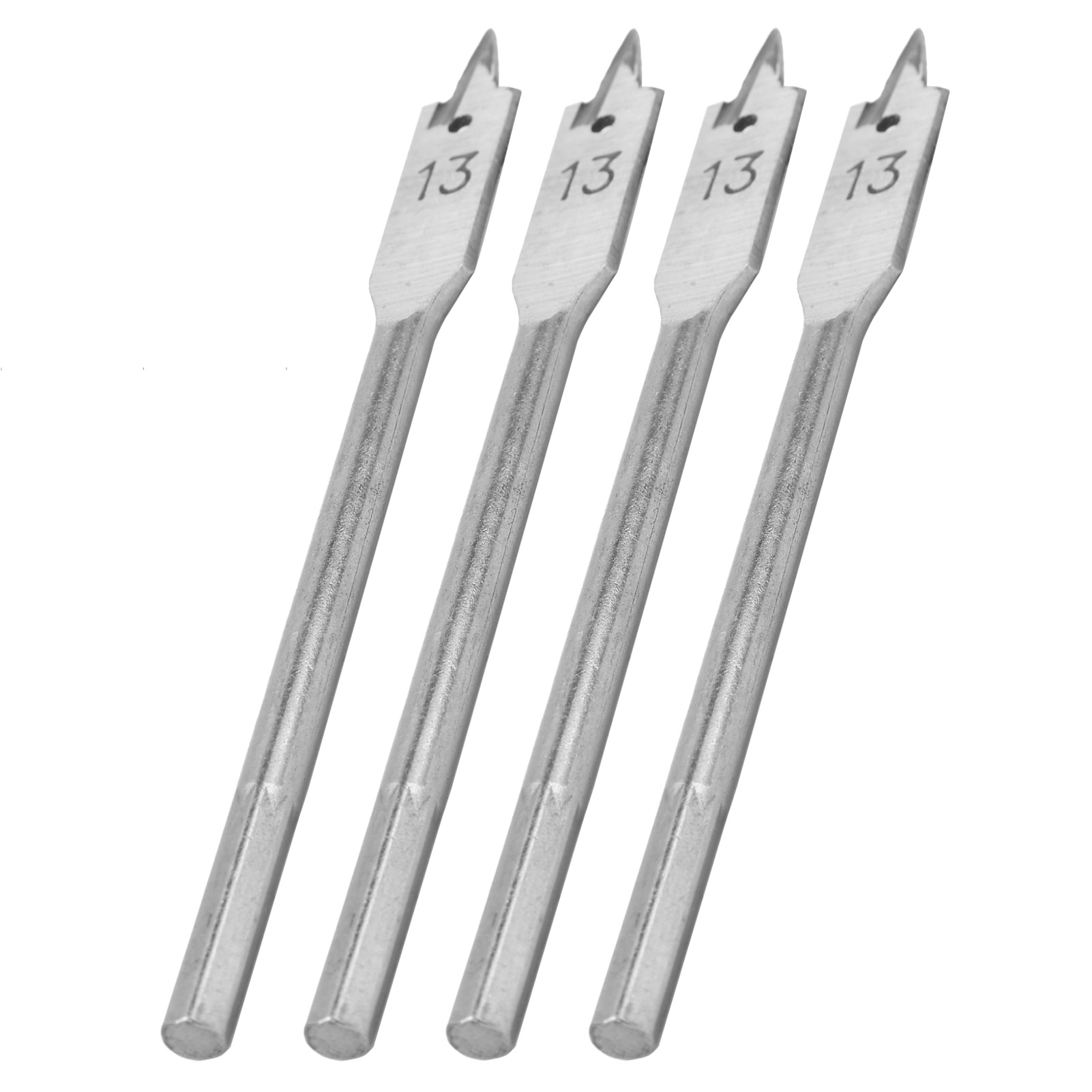 4-teiliges Flachbohrer-set Aus Hochkohlenstoffhaltigem Stahl, 13 Mm, Für Holzbearbeitung Und Handarbeiten