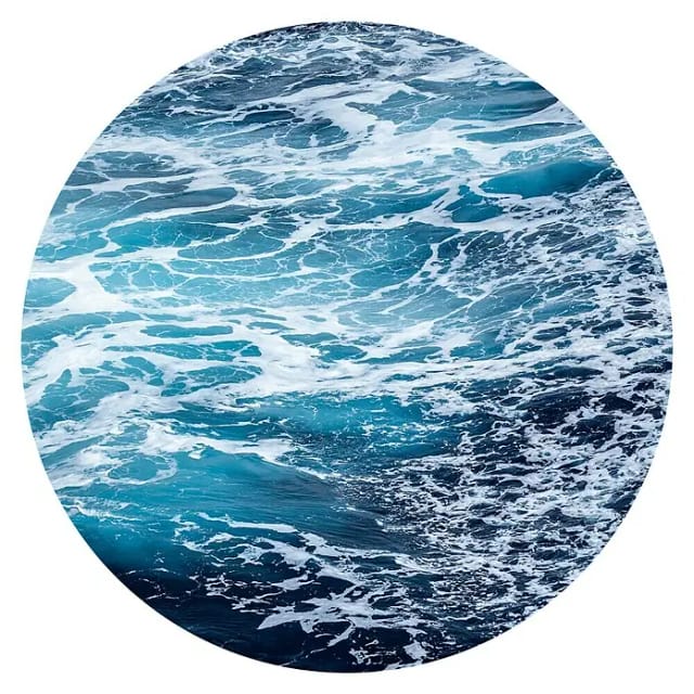 Sanders & Sanders Selbstklebende Runde Tapete Aloha Blau Ø 125 cm 611775