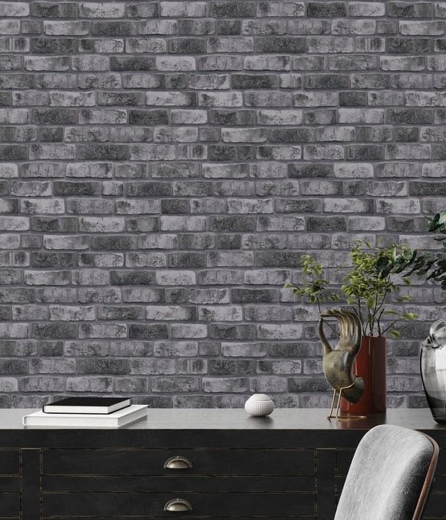 Livingwalls Tapete Stein-Optik Grau und Antrazitgrau 53 cm x 10,05 m AS-388124