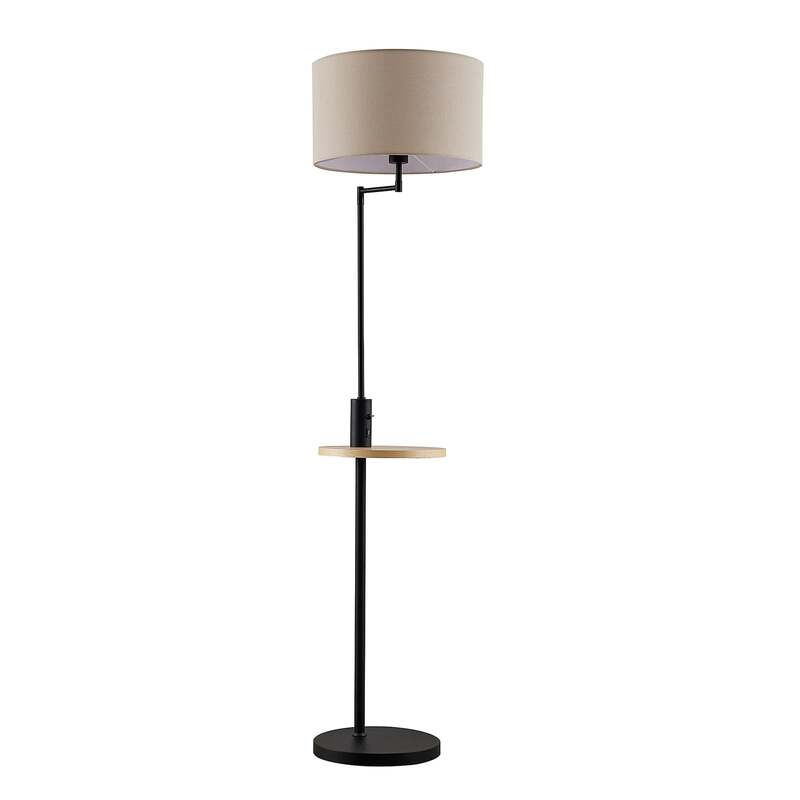 [gebraucht] B-ware Lindby Stehlampe Zinia Led Lampe Mit Ablage Usb-anschluss Schwarz 160cm Hoch