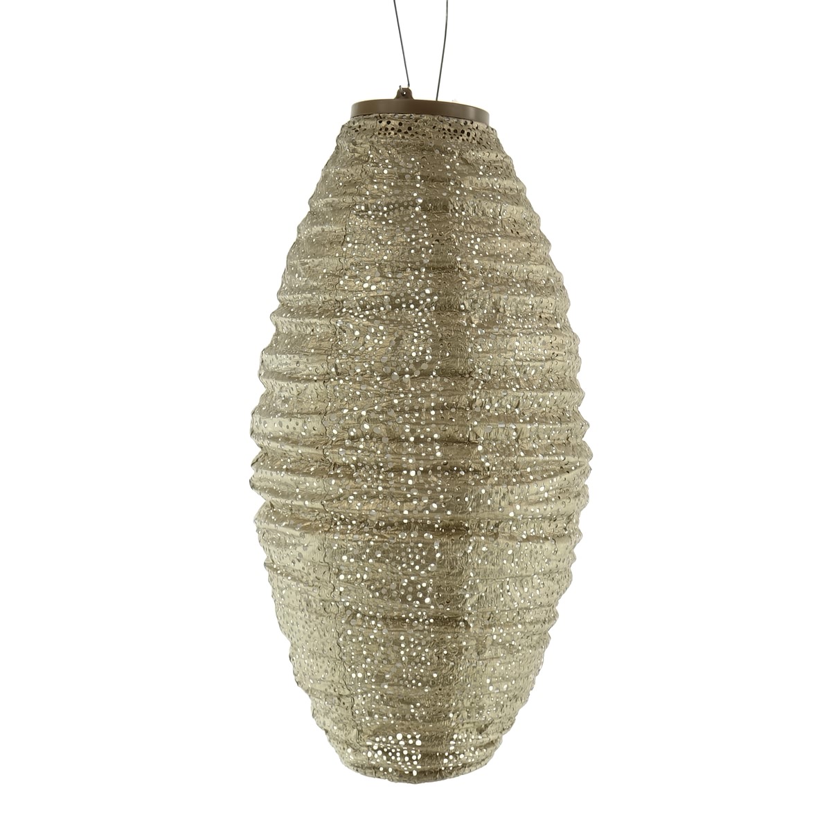 Lumiz Lampion Solarlampe Long Oval 20 Paisley Gold Goldfarben Ø 20 Cm - Tyvek®