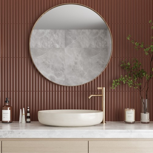Glänzende Relief-wandfliesen Für Den Innenbereich Rot Acanto 10x40 Cm – Reeded Ginger