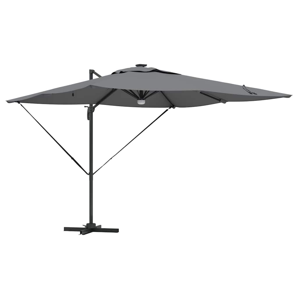 Maison Exclusive - Roma Parasol Mit Led-lichtleisten Anthrazit 28