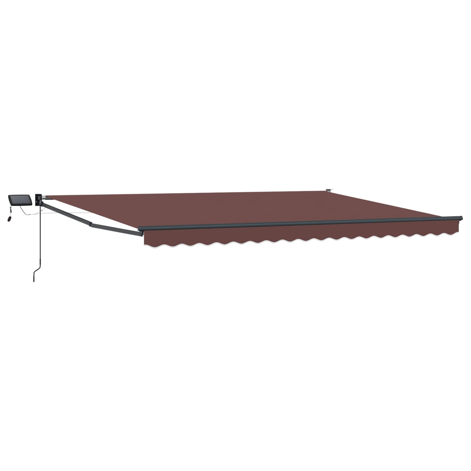 Maison Exclusive - Manuelle Gelenkarmmarkise Mit Leds Braun Und A