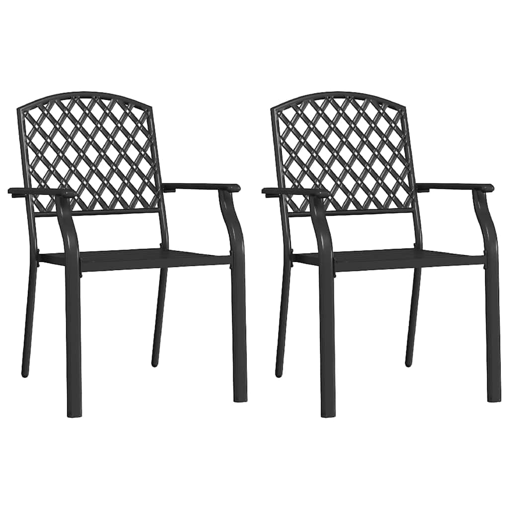 Maison Exclusive - Stapelbare Gartenstühle 2 Stk. Stahl Anthrazit