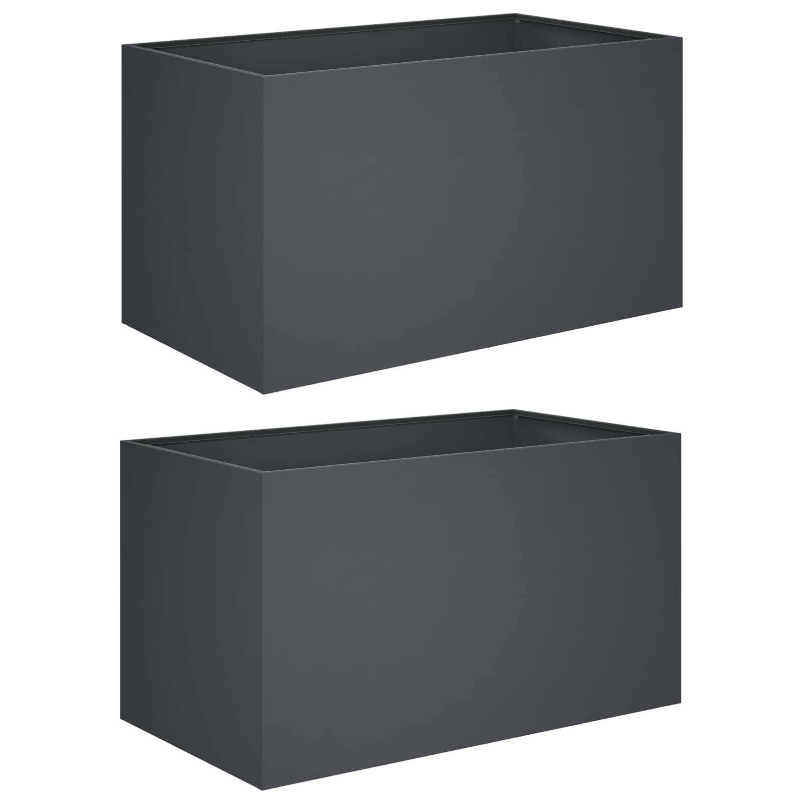 Maison Exclusive - Garten-pflanzgefäß 2 Stk. Anthrazit 80 X 50 X
