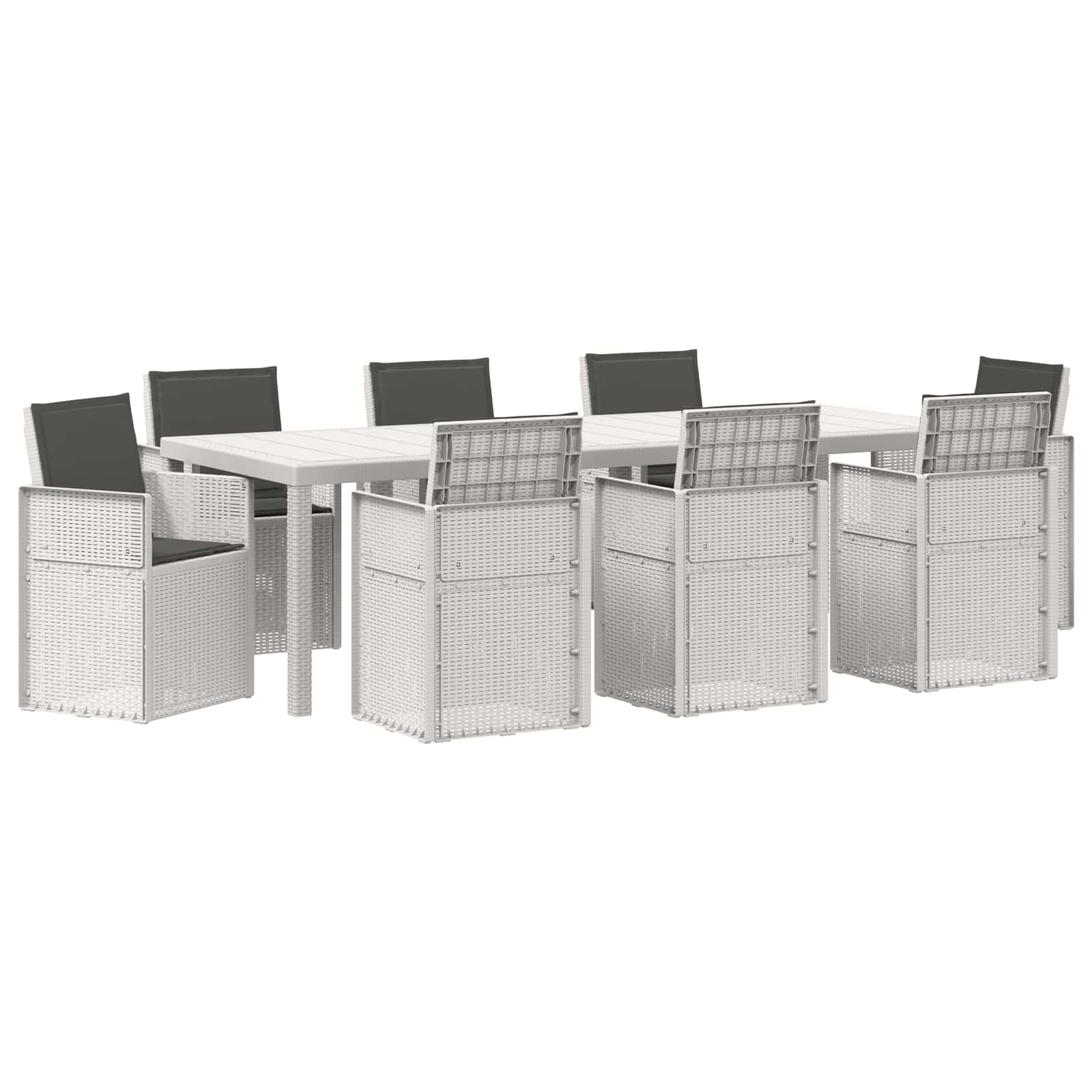 Maison Exclusive - Garten Essgruppe 9 Stk. Weiß Und Anthrazit Pp