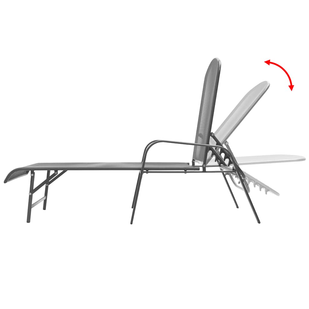 Maison Exclusive - Sonnenliegen 2 Stk. Mit Tisch Stahl Anthrazit