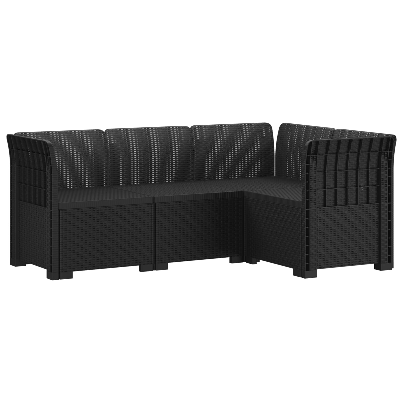 Maison Exclusive - 4-sitzer Gartensofa Rattan-look Pp Anthrazit