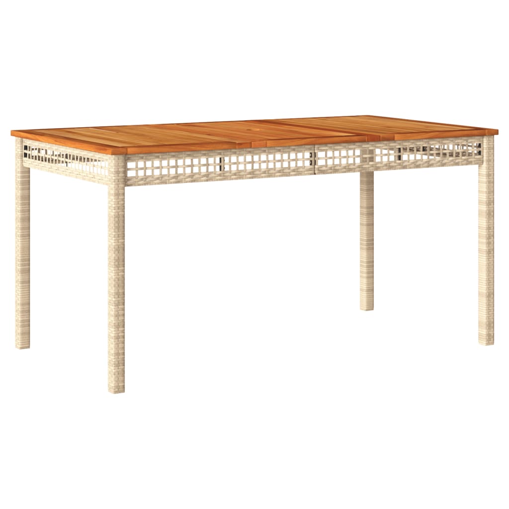 Maison Exclusive - Gartentisch Beige 140x80x75 Cm Poly Rattan Aka