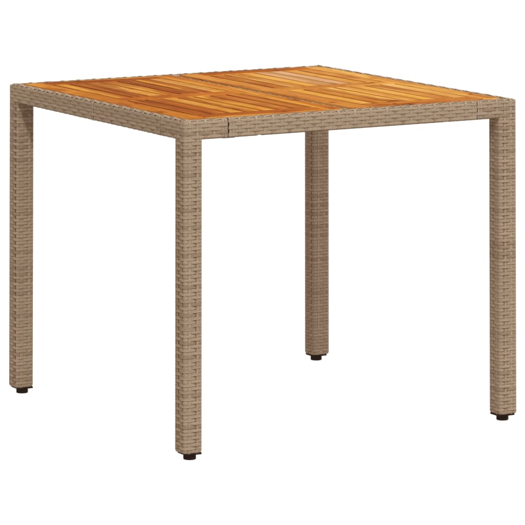 Maison Exclusive - Gartentisch Beige 90x90x75 Cm Poly Rattan Akaz
