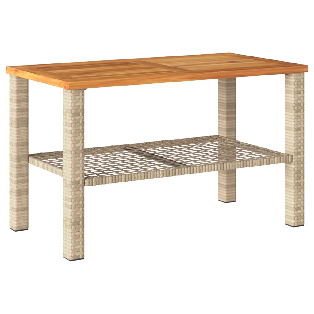 Maison Exclusive - Gartentisch Beige 70x38x42 Cm Poly Rattan Akaz