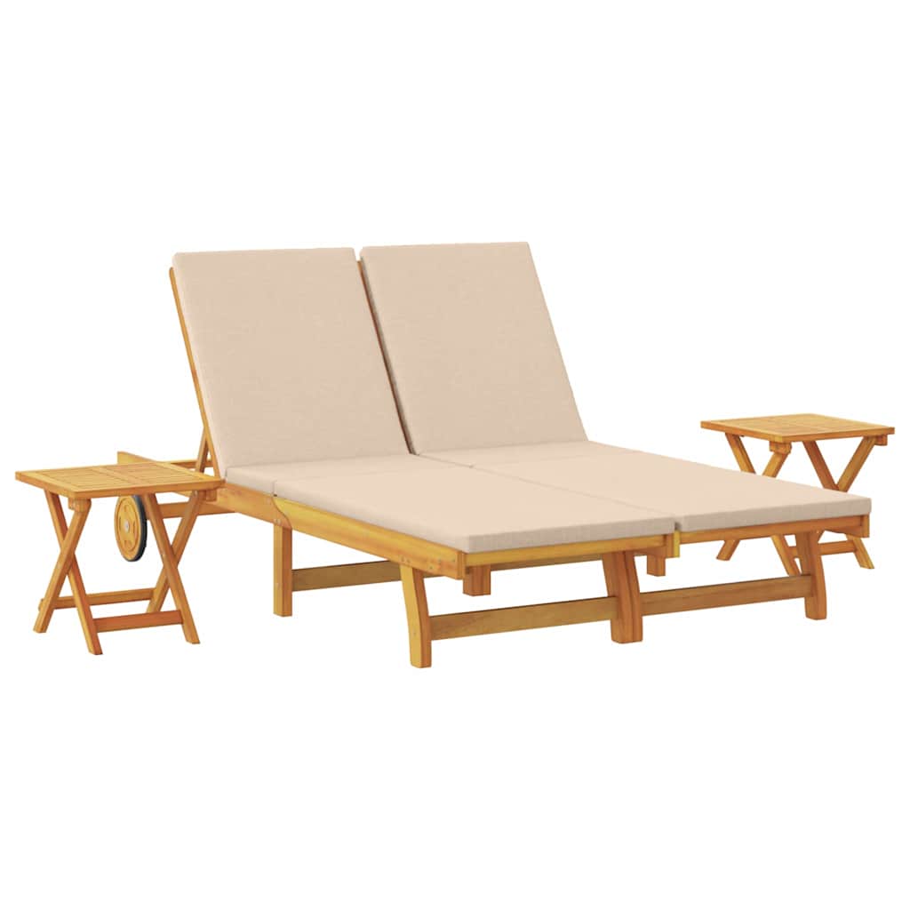 Maison Exclusive - Sonnenliege Mit Kissen Beige Massivholz Akazie