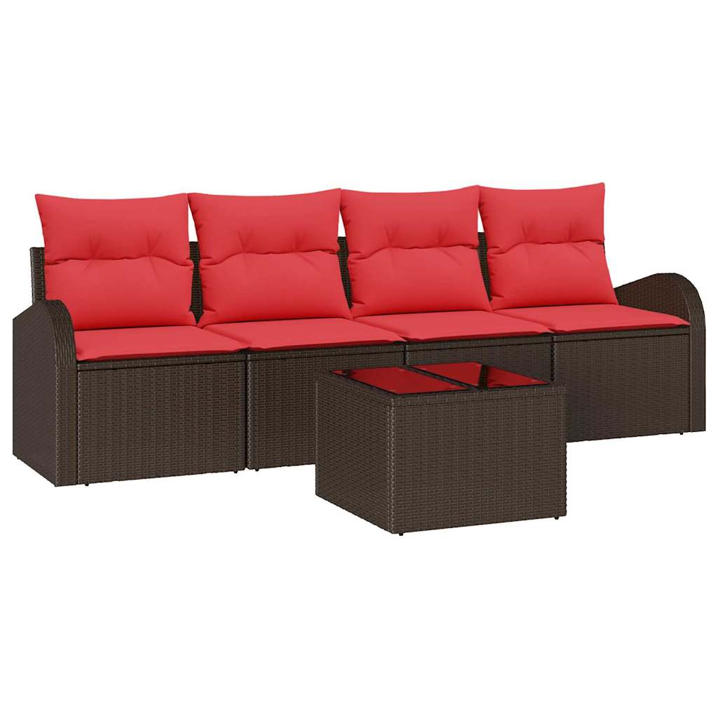 Maison Exclusive - Gartensofa-set 5 Stk. 4-sitzanzahl Beige Und R