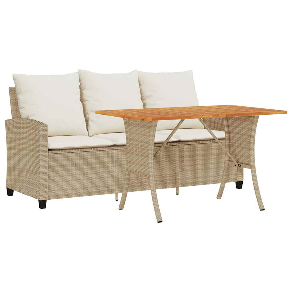 Maison Exclusive - Gartensofa 3-sitzer Mit Kissen & Tisch Beige P
