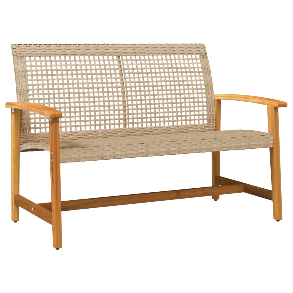 Maison Exclusive - Gartenbank Beige 112 Cm Poly Rattan Und Akazie