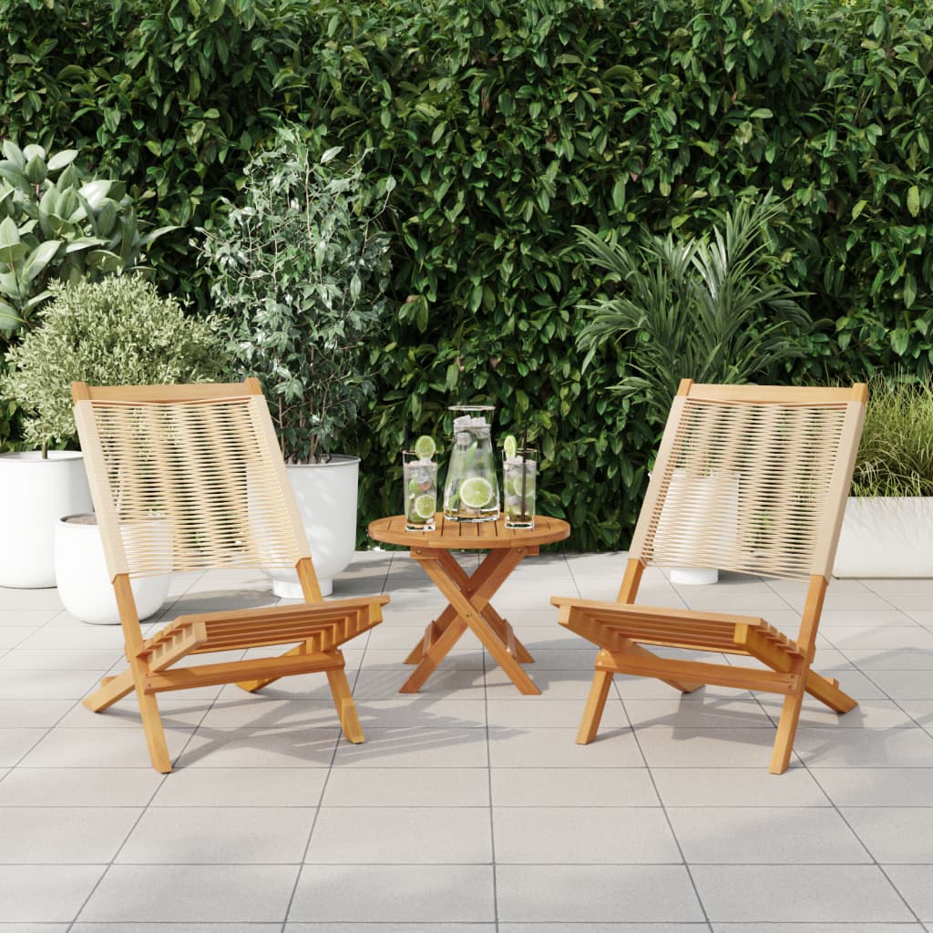 Maison Exclusive - Gartenstühle 2 Stk. Beige Massivholz Akazie Un
