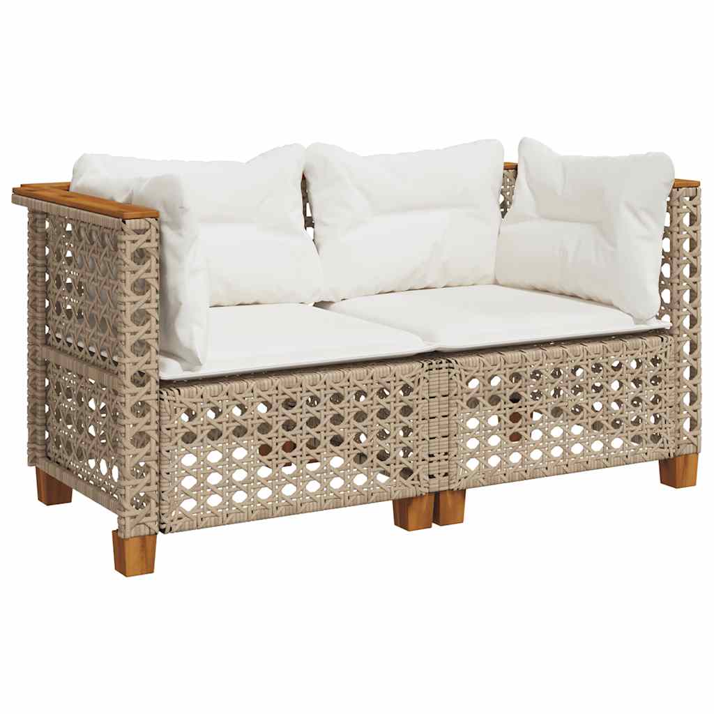 Maison Exclusive - Garten-ecksofas Mit Kissen 2 Stk. Beige Poly R