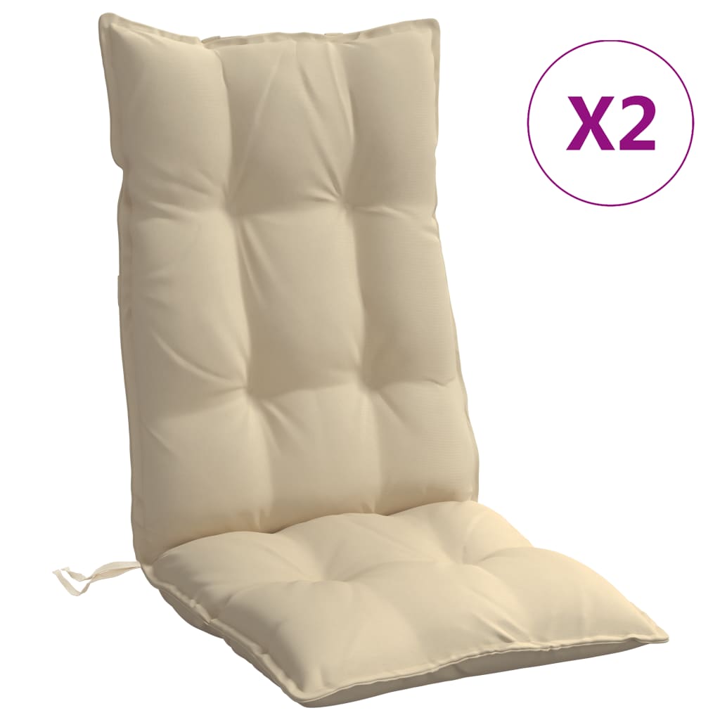Maison Exclusive - Hochlehner-auflagen 2 Stk. Beige Oxford-gewebe