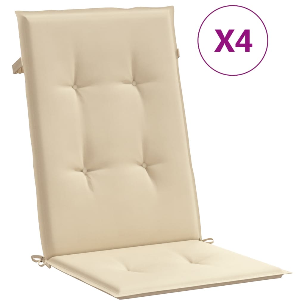 Maison Exclusive - Gartenstuhlauflagen Für Hochlehner 4stk. Beige