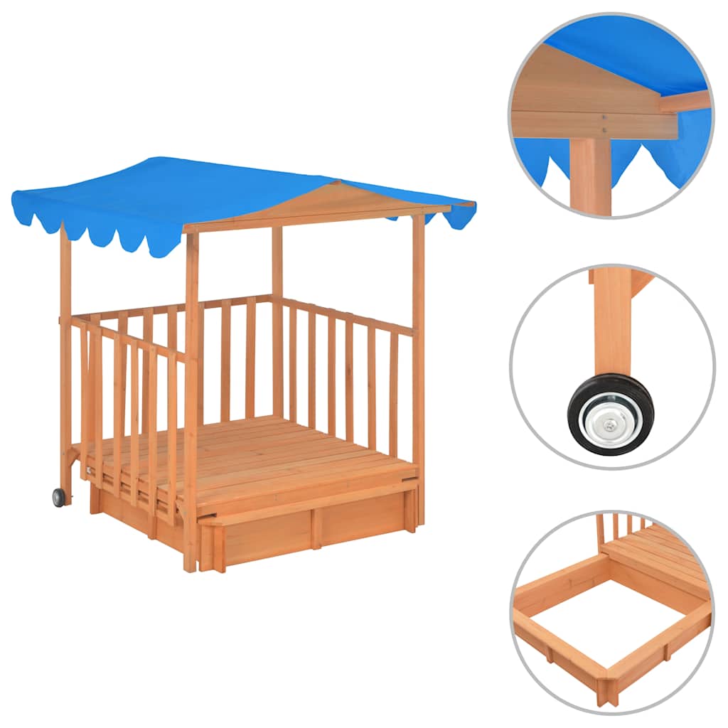 Maison Exclusive - Kinderspielhaus Mit Sandkasten Tannenholz Blau