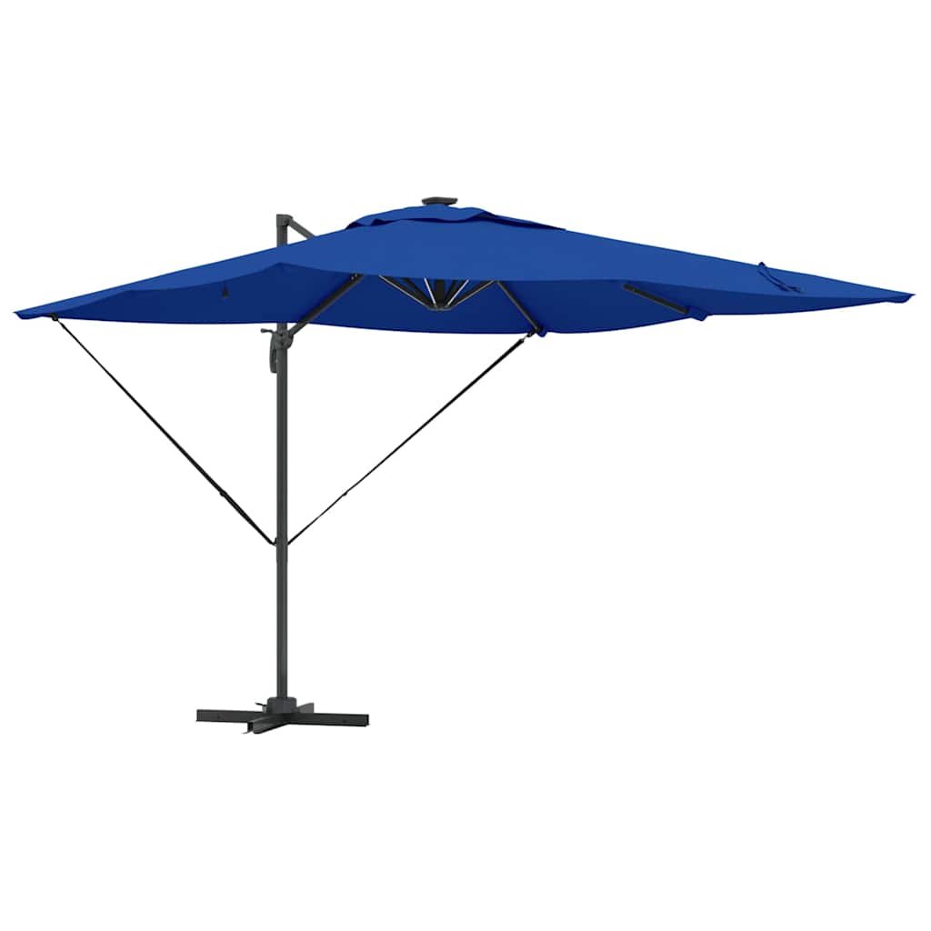 Maison Exclusive - Sonnenschirm Mit Led-lichtleisten Azure Blau 2