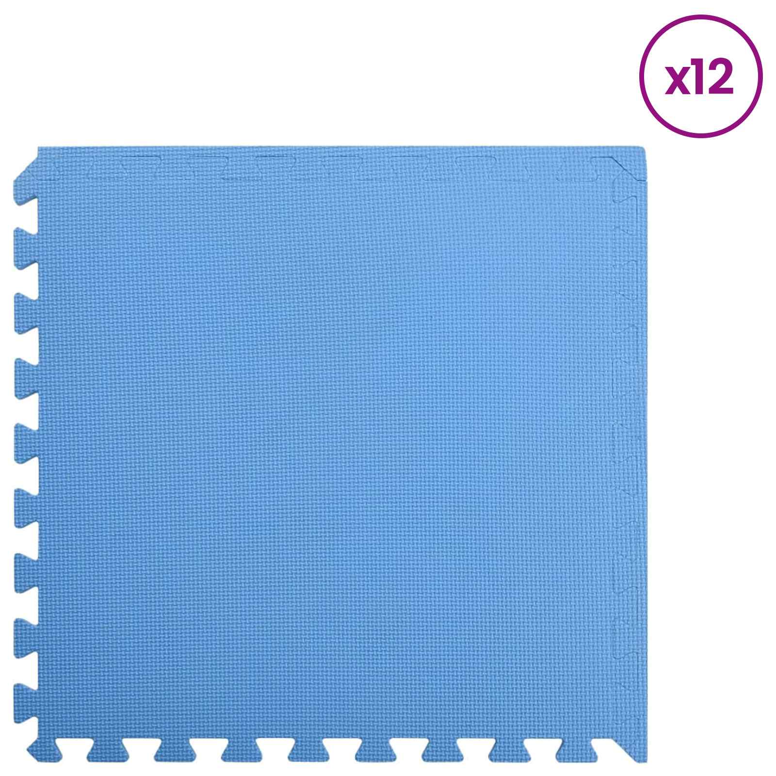 Maison Exclusive - Pool Bodenschutzmatte 12 Stk. Blau 4,32 ㎡ Eva-