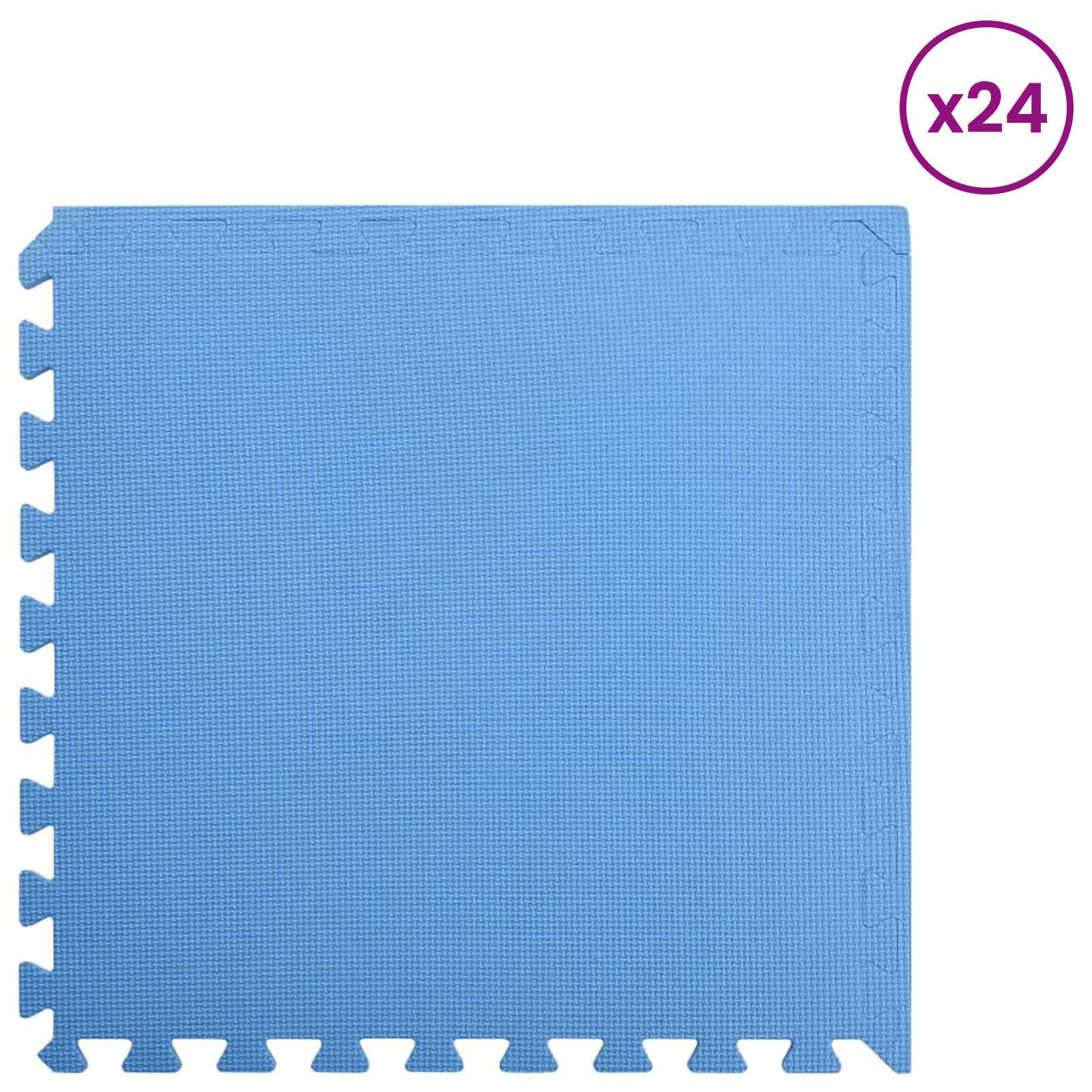 Maison Exclusive - Pool Bodenschutzmatte 24 Stk. Blau 8,64 ㎡ Eva-