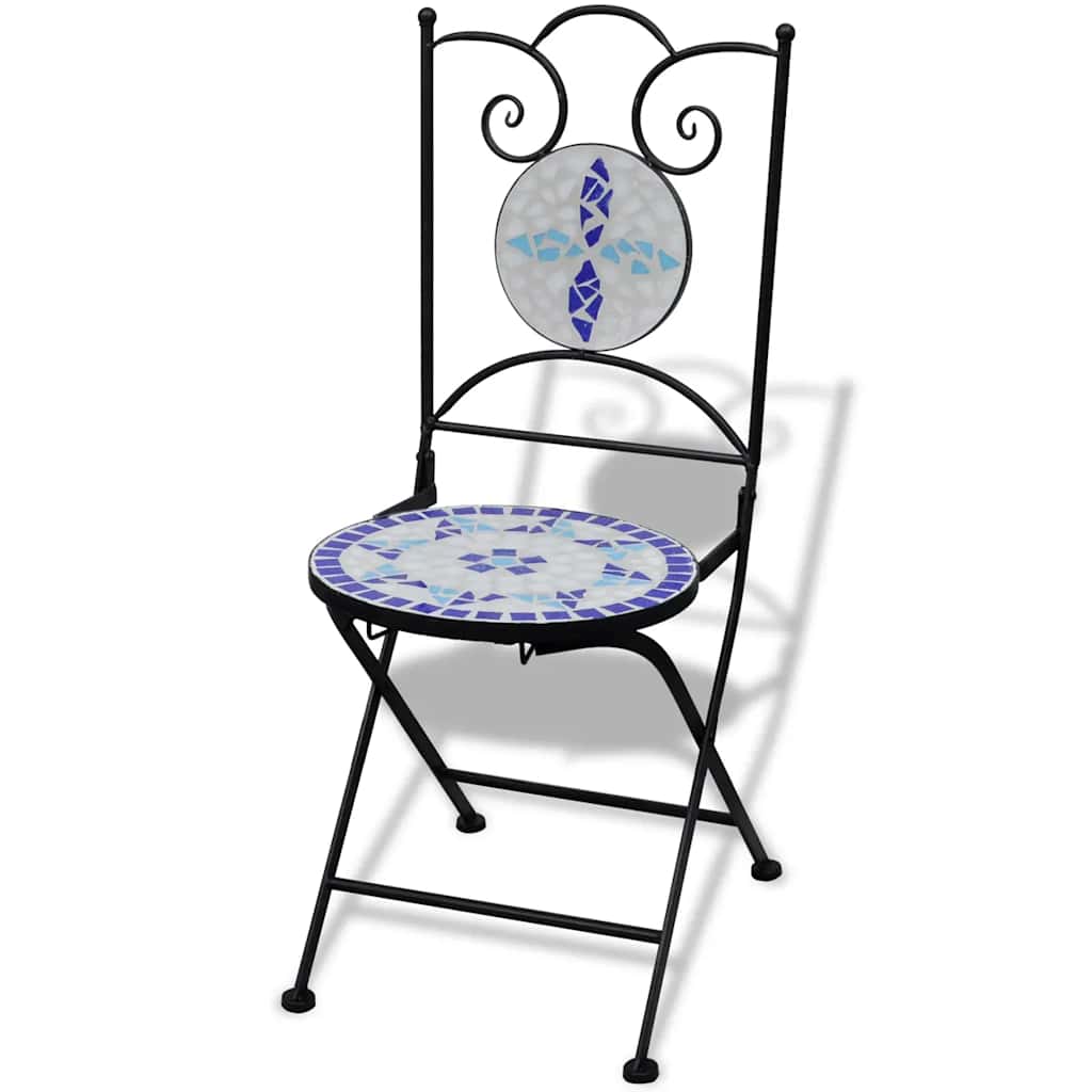 Maison Exclusive - Klappstühle, 2 Stück, Keramik, Blau Und Weiß