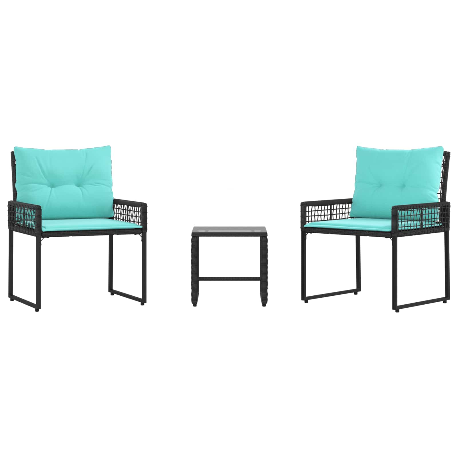 Maison Exclusive - Gartenmöbel-set 3 Stk. Schwarz Und Türkis